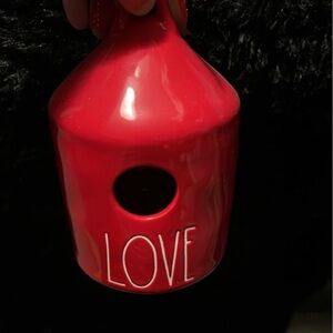 Rae Dunn Red Ceramic 'LOVE' Birdhouse Accent